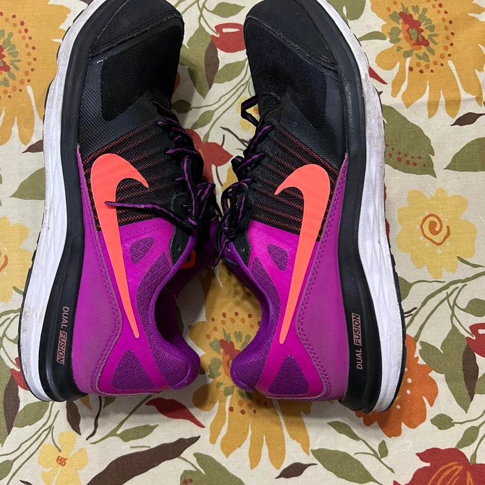 Nike Dual Fusion X Running Training Shoe Womens Size 7.5 709501-008 Black Purple